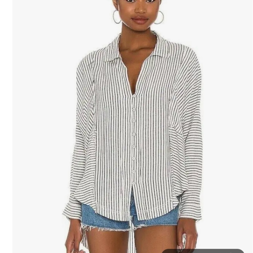 Free people we the free one and only striped blouse- x small